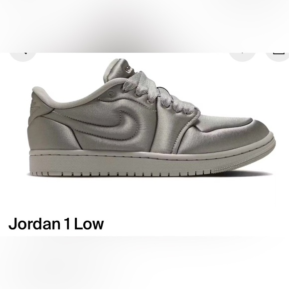 Air Jordan 1 Low Satin Medium Gray NEW! Women’s size 9.5 soft gray Nike sneaker - Picture 1 of 11